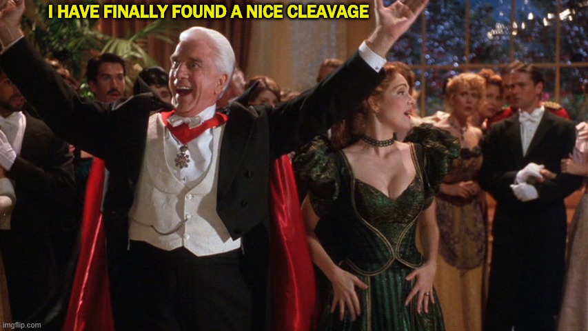 Happy | I HAVE FINALLY FOUND A NICE CLEAVAGE | image tagged in happy,cleavage,dance | made w/ Imgflip meme maker