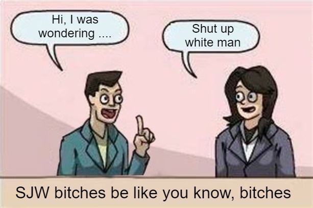 Bitches, they still exist | Hi, I was wondering .... Shut up
white man; SJW bitches be like you know, bitches | image tagged in memes,fun,funny,funny memes,sjw,bitches | made w/ Imgflip meme maker