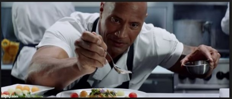 The Rock Cooking | image tagged in the rock cooking | made w/ Imgflip meme maker
