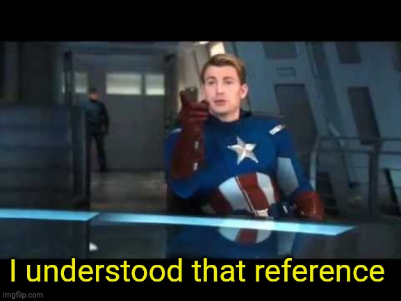 Captain America Understood that Reference | I understood that reference | image tagged in captain america understood that reference | made w/ Imgflip meme maker