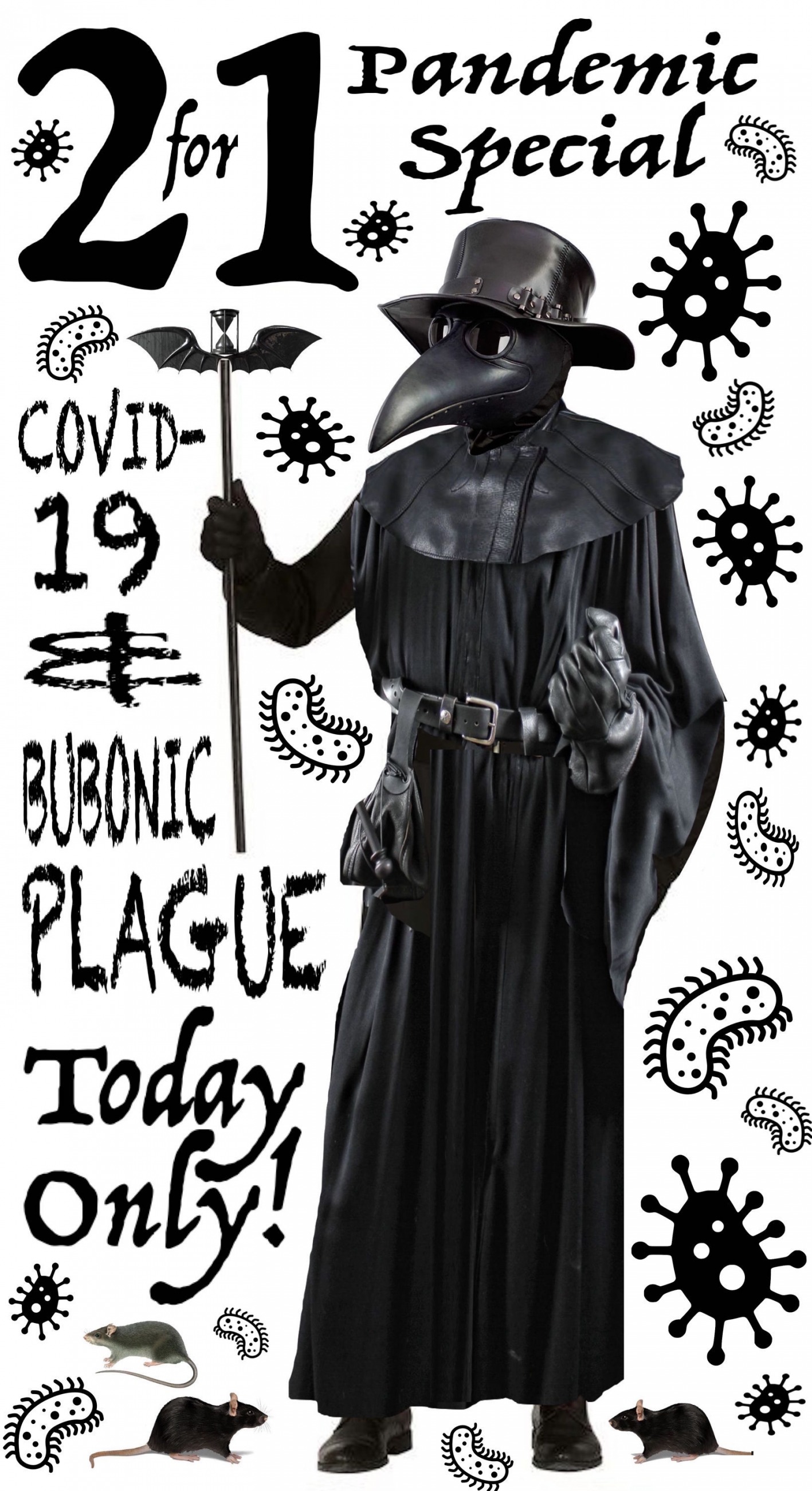 High Quality 2 for 1 pandemic special covid-19 and bubonic plague Blank Meme Template