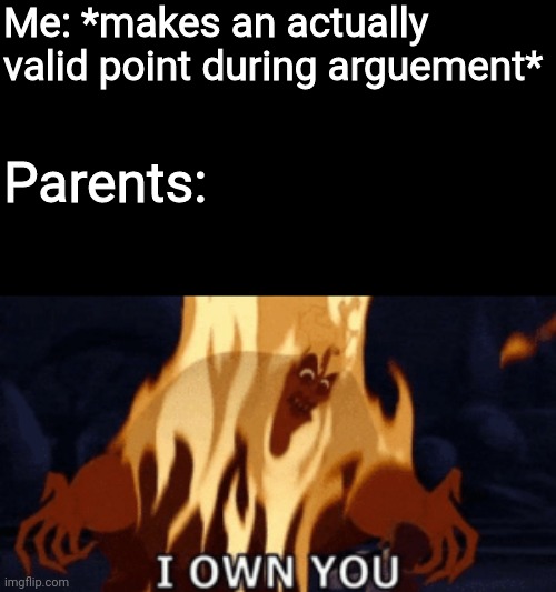 bruh | Me: *makes an actually valid point during arguement*; Parents: | image tagged in bruh | made w/ Imgflip meme maker