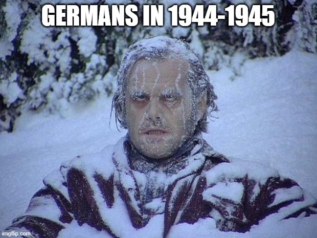 Jack Nicholson The Shining Snow | GERMANS IN 1944-1945 | image tagged in memes,jack nicholson the shining snow | made w/ Imgflip meme maker