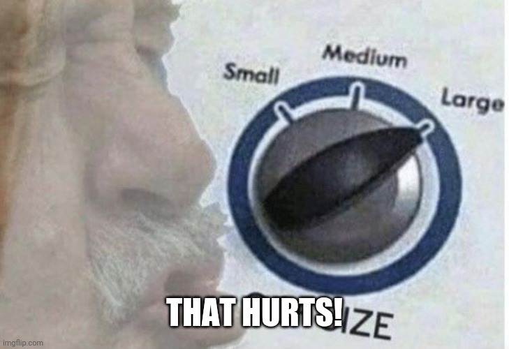 Oof size large | THAT HURTS! | image tagged in oof size large | made w/ Imgflip meme maker