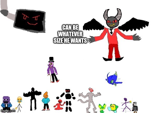 Oc size comparison | image tagged in blank white template | made w/ Imgflip meme maker