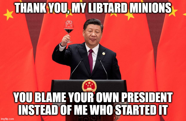 THANK YOU, MY LIBTARD MINIONS YOU BLAME YOUR OWN PRESIDENT INSTEAD OF ME WHO STARTED IT | made w/ Imgflip meme maker