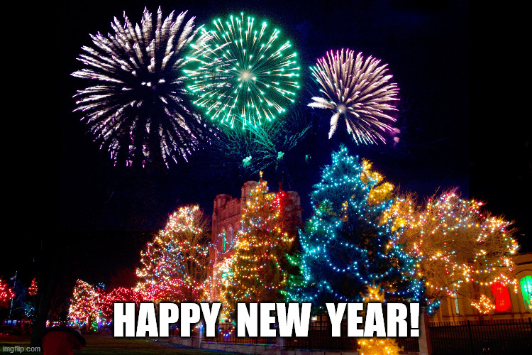 New Year Fireworks | HAPPY  NEW  YEAR! | image tagged in new year fireworks | made w/ Imgflip meme maker