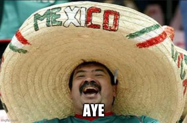 mexican word of the day | AYE | image tagged in mexican word of the day | made w/ Imgflip meme maker