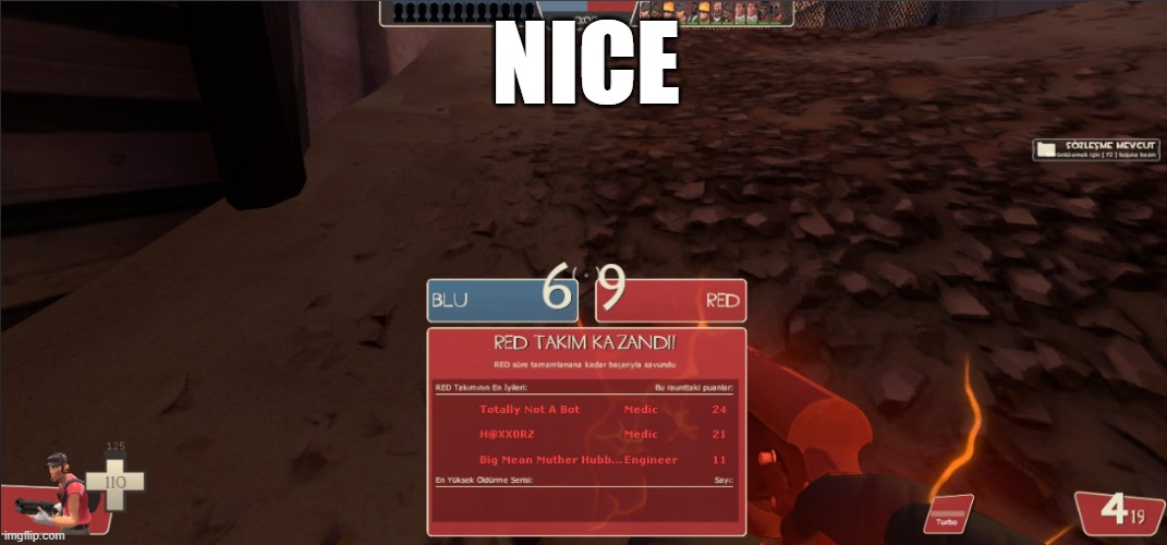 nice | NICE | image tagged in tf2,team fortress 2,69 | made w/ Imgflip meme maker