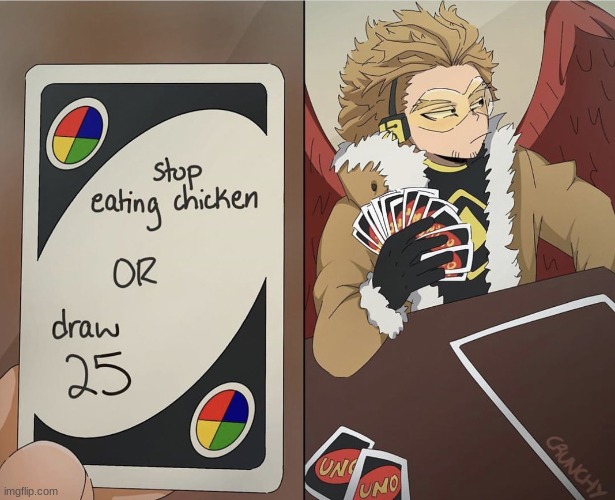 Not mine but- | image tagged in hawks,bnha,chicken | made w/ Imgflip meme maker