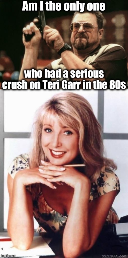 She starred in Tootsie, Close Encounters of the Third Kind, Mr Mom and Young Frankenstein, among others | Am I the only one; who had a serious crush on Teri Garr in the 80s | image tagged in am i the only one around here | made w/ Imgflip meme maker