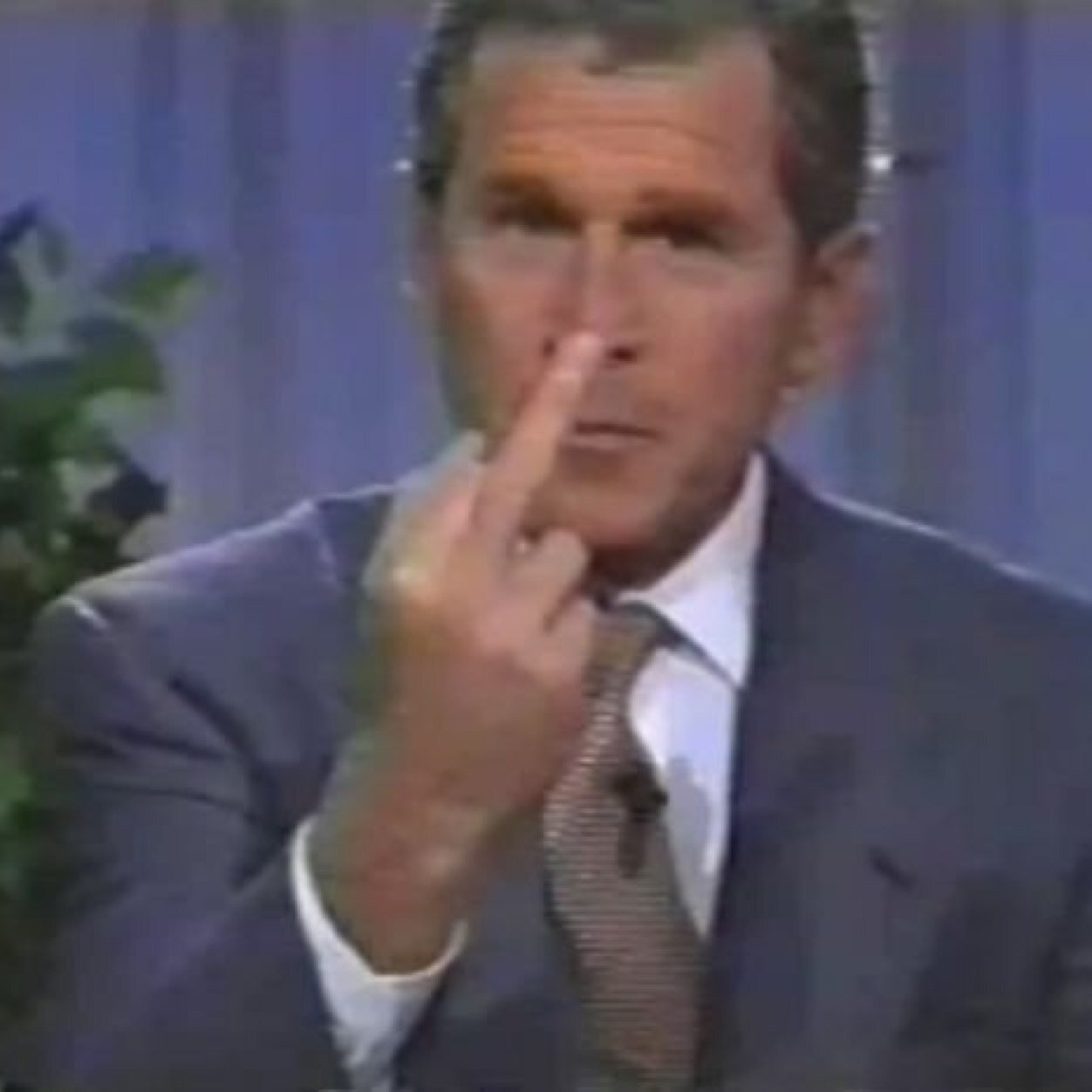 High Quality George Bush Middle Finger Blank Meme Template