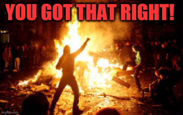 Anarchy Riot | YOU GOT THAT RIGHT! | image tagged in anarchy riot | made w/ Imgflip meme maker