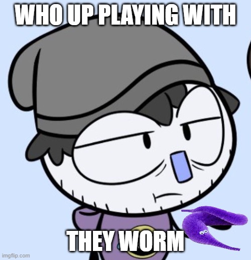 WHO UP PLAYING WITH THEY WORM | WHO UP PLAYING WITH; THEY WORM | image tagged in saltydkdan,sanctoklinge,saltydkdan pastey,pastey,worm on a string,squirmle | made w/ Imgflip meme maker