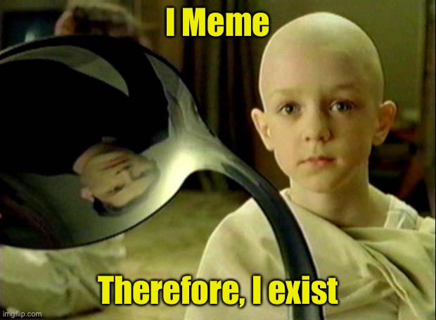 Cogito, ergo sum |  I Meme; Therefore, I exist | image tagged in spoon matrix,existence,memes | made w/ Imgflip meme maker