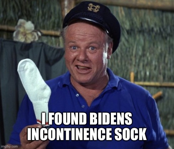 Skipper sock | I FOUND BIDENS INCONTINENCE SOCK | image tagged in skipper sock | made w/ Imgflip meme maker
