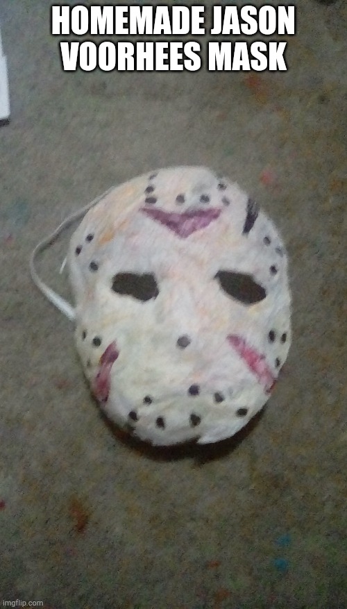 HOMEMADE JASON VOORHEES MASK | image tagged in creative,friday the 13th,mask | made w/ Imgflip meme maker