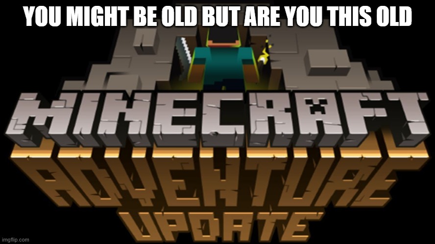 you might be old but are you this old? | YOU MIGHT BE OLD BUT ARE YOU THIS OLD | image tagged in minecraft | made w/ Imgflip meme maker
