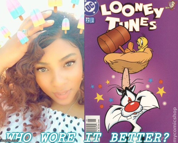 Got Myself A Looney Tunes Education ?? | WHO WORE IT BETTER? | image tagged in who wore it better | made w/ Imgflip meme maker