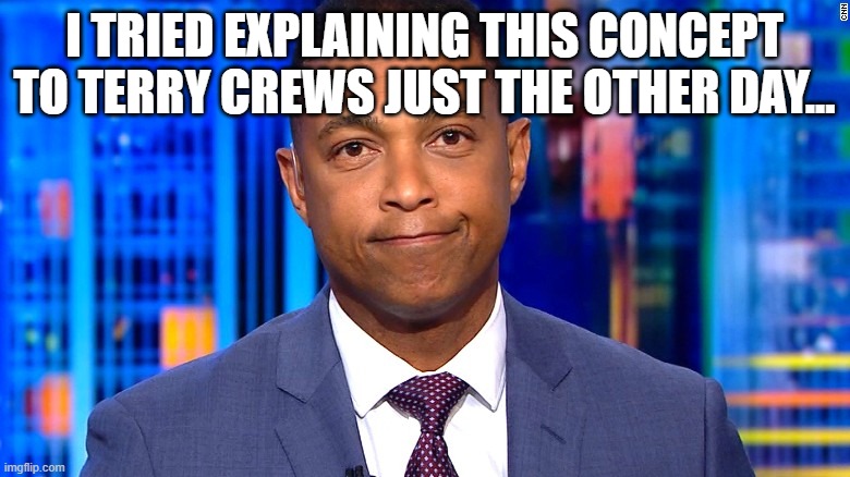 Don Lemon | I TRIED EXPLAINING THIS CONCEPT TO TERRY CREWS JUST THE OTHER DAY... | image tagged in don lemon | made w/ Imgflip meme maker