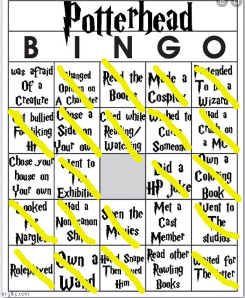 Potterhead Bingo | made w/ Imgflip meme maker