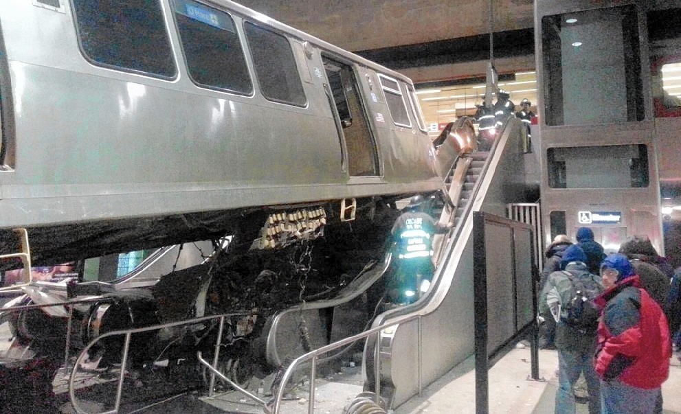 CTA O’Hare Blue Line escalator crash Blank Meme Template