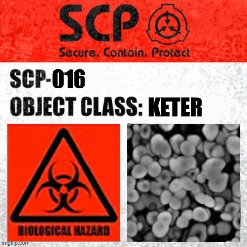 SCP-016 Label | 016; KETER | image tagged in scp label template keter | made w/ Imgflip meme maker