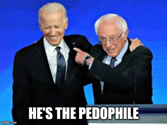 Bernie is setting the record straight... | HE'S THE PEDOPHILE | image tagged in biden berning,pedophile,creepy joe biden,feel the bern,trump 2020 | made w/ Imgflip meme maker