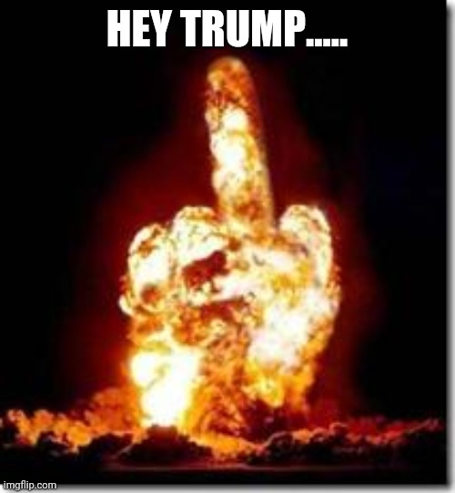 middle finger | HEY TRUMP..... | image tagged in middle finger | made w/ Imgflip meme maker