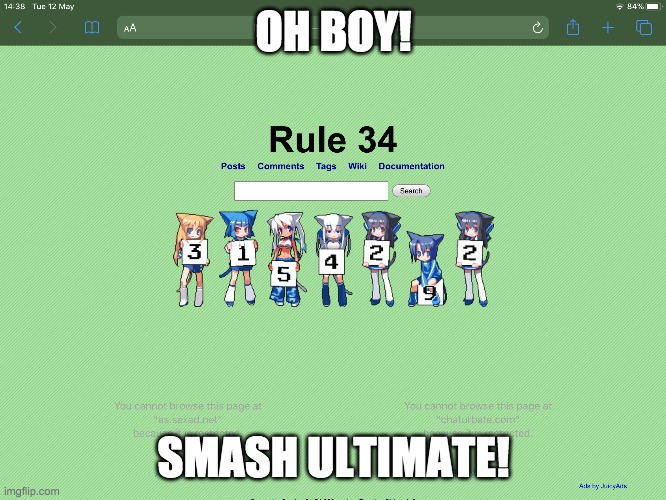 Rule 34 | OH BOY! SMASH ULTIMATE! | image tagged in rule 34 | made w/ Imgflip meme maker