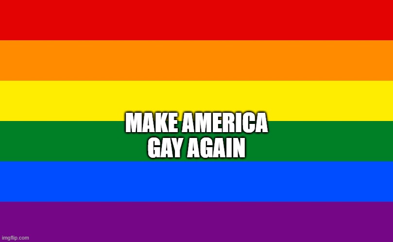 Rainbow flag | MAKE AMERICA GAY AGAIN | image tagged in rainbow flag | made w/ Imgflip meme maker