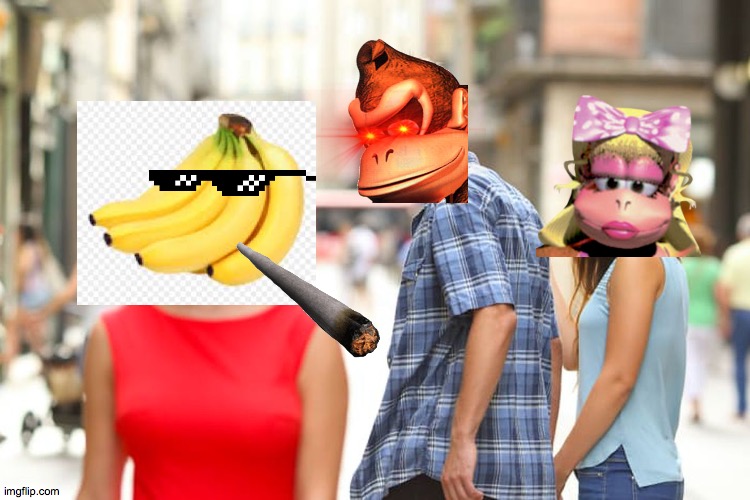 DK's relationship issues | image tagged in memes,distracted boyfriend,donkey kong | made w/ Imgflip meme maker