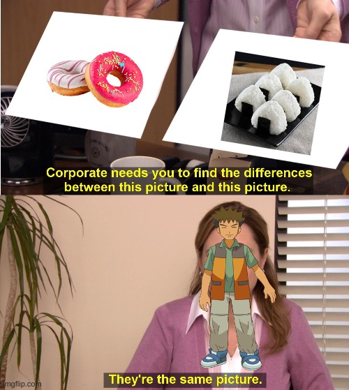 Donut vs Rice Ball | image tagged in memes,they're the same picture | made w/ Imgflip meme maker