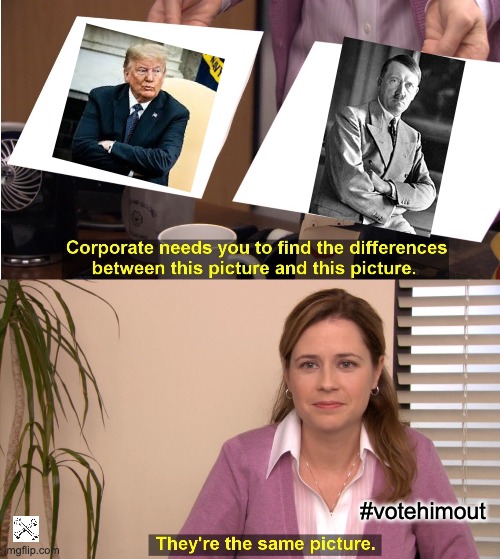 Is there a difference? | #votehimout | image tagged in memes,they're the same picture | made w/ Imgflip meme maker