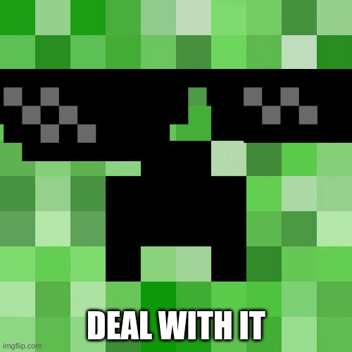 Scumbag Minecraft | DEAL WITH IT | image tagged in memes,scumbag minecraft | made w/ Imgflip meme maker