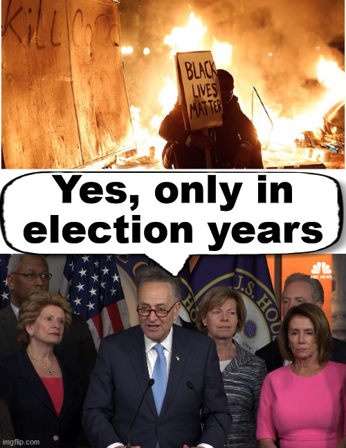 Like many issues, they only come up during elections in both parties. | Yes, only in election years | image tagged in democrat congressmen,blm,issues | made w/ Imgflip meme maker