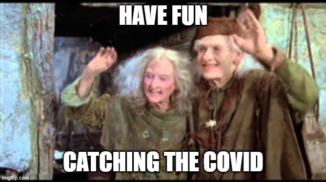 Have fun storming the castle! | HAVE FUN; CATCHING THE COVID | image tagged in have fun storming the castle | made w/ Imgflip meme maker
