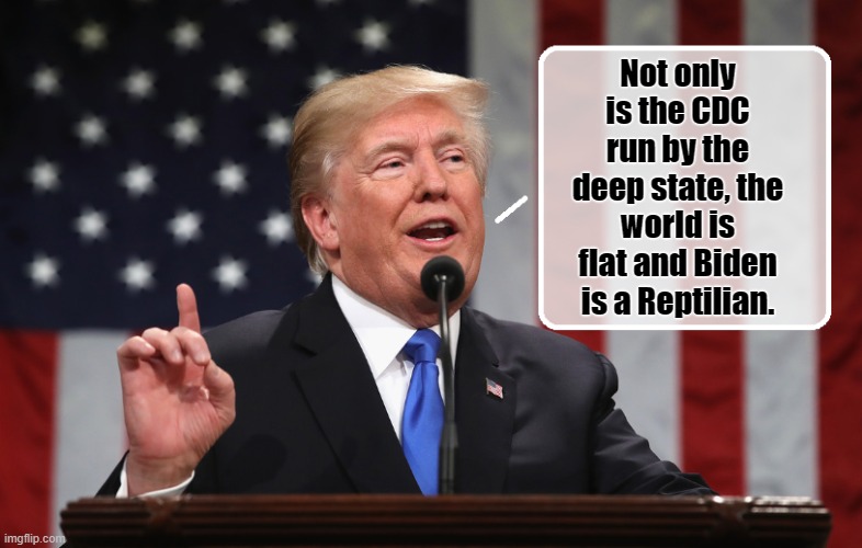 President Conspiracy | Not only is the CDC run by the deep state, the world is flat and Biden is a Reptilian. | image tagged in nuts,donald trump is an idiot,trump is a moron,flat earth,reptilians | made w/ Imgflip meme maker