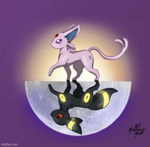 image tagged in umbreon and espeon,pokemon,art | made w/ Imgflip meme maker