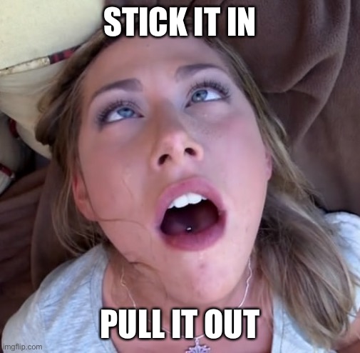 O face | STICK IT IN; PULL IT OUT | image tagged in o face | made w/ Imgflip meme maker