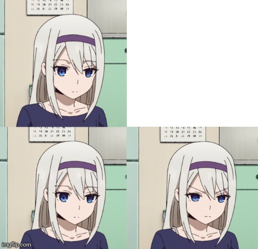 Frowning Kei (with blank 2nd panel) Blank Meme Template