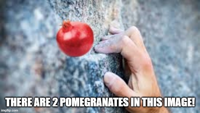 Riddle Me This... | THERE ARE 2 POMEGRANATES IN THIS IMAGE! | image tagged in pomegranate,riddle | made w/ Imgflip meme maker