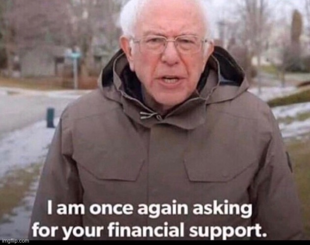 bernie sanders financial support | image tagged in bernie sanders financial support | made w/ Imgflip meme maker