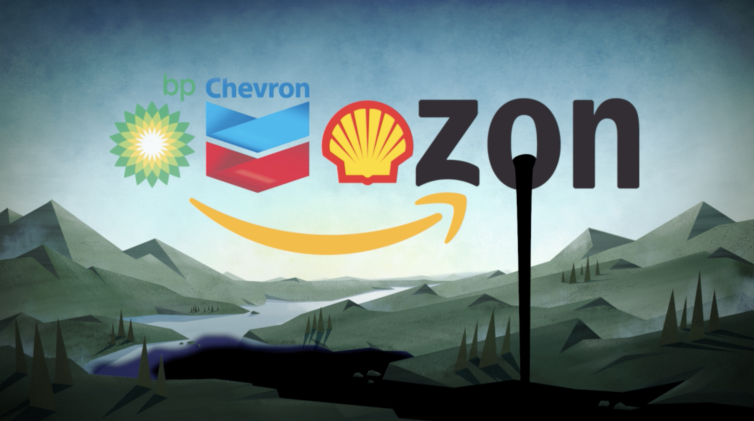 Amazon and Oil Logos 1 Blank Meme Template