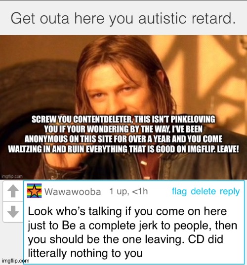 Insulted a content deleter bully again | image tagged in insults | made w/ Imgflip meme maker