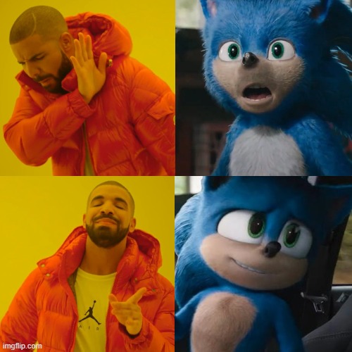 "disgusted noises" | image tagged in sonic movie old vs new | made w/ Imgflip meme maker