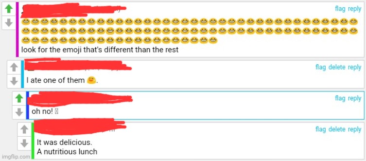 Comments about the emoji | image tagged in cursed,comments,comment section,comment,emojis,eating | made w/ Imgflip meme maker
