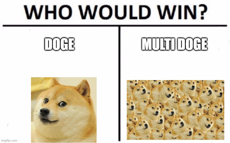 Who Would Win? Meme | DOGE; MULTI DOGE | image tagged in memes,who would win | made w/ Imgflip meme maker