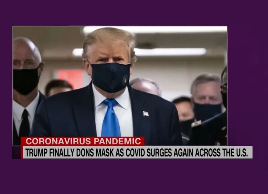 High Quality Trump Wears Mask Blank Meme Template