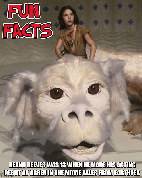 image tagged in neverending story,falcor,keanu reeves,dragon,erran,tales from earthsea | made w/ Imgflip meme maker